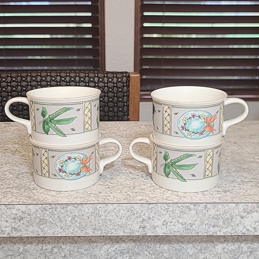 Mikasa Intaglio CAA31 Summer Jewels Set of 4 coffee mugs